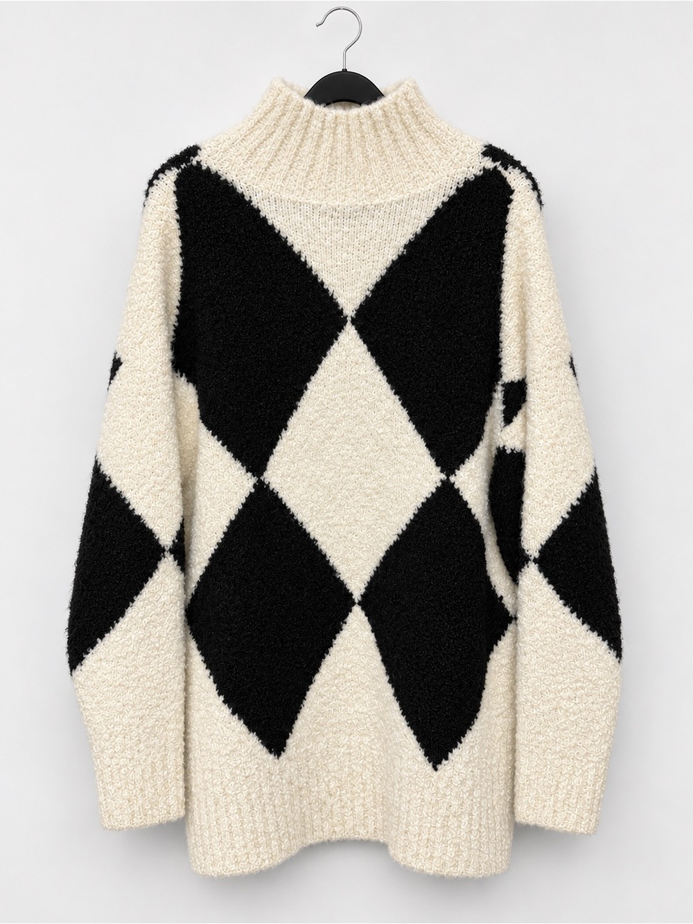 Karen Millen Intarsia Wool Mix Bouclรฉ Longline Sweater โ Size S